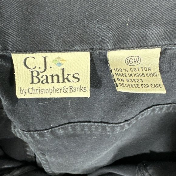 CJ Banks Dress Pants Womens Plus 16W Blue Carpenter 100% Cotton - Picture 3 of 9
